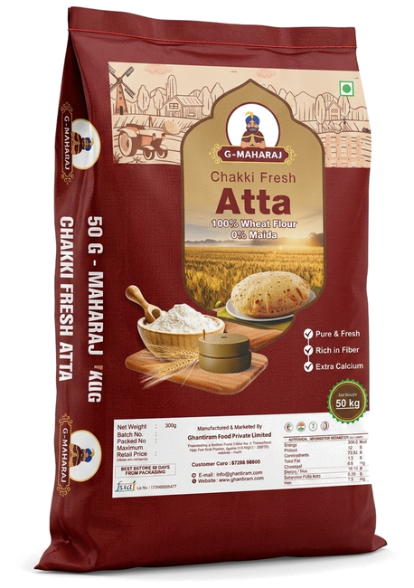 G-MAHARAJ Chakki Fresh Atta 50 KG Wholesale Sack