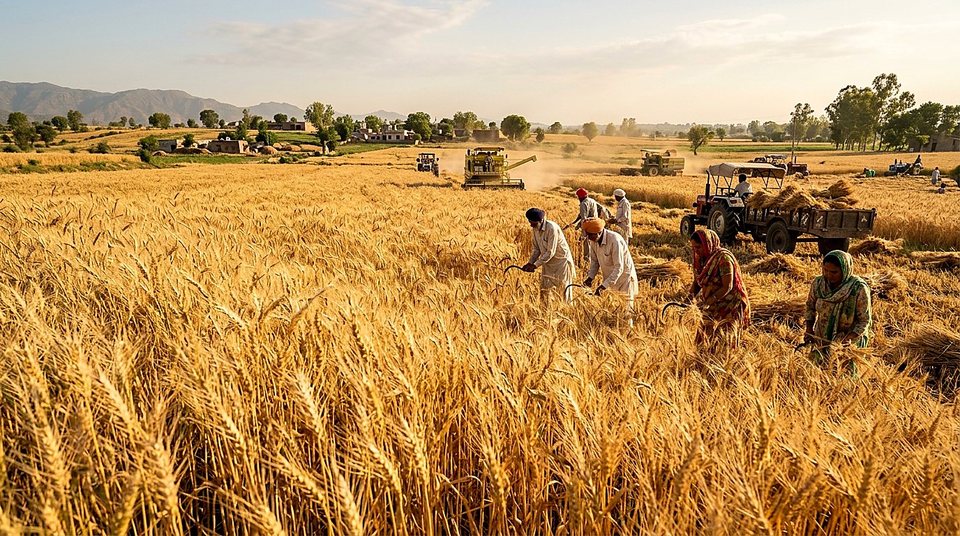 Sunlit Golden Wheat Fields
